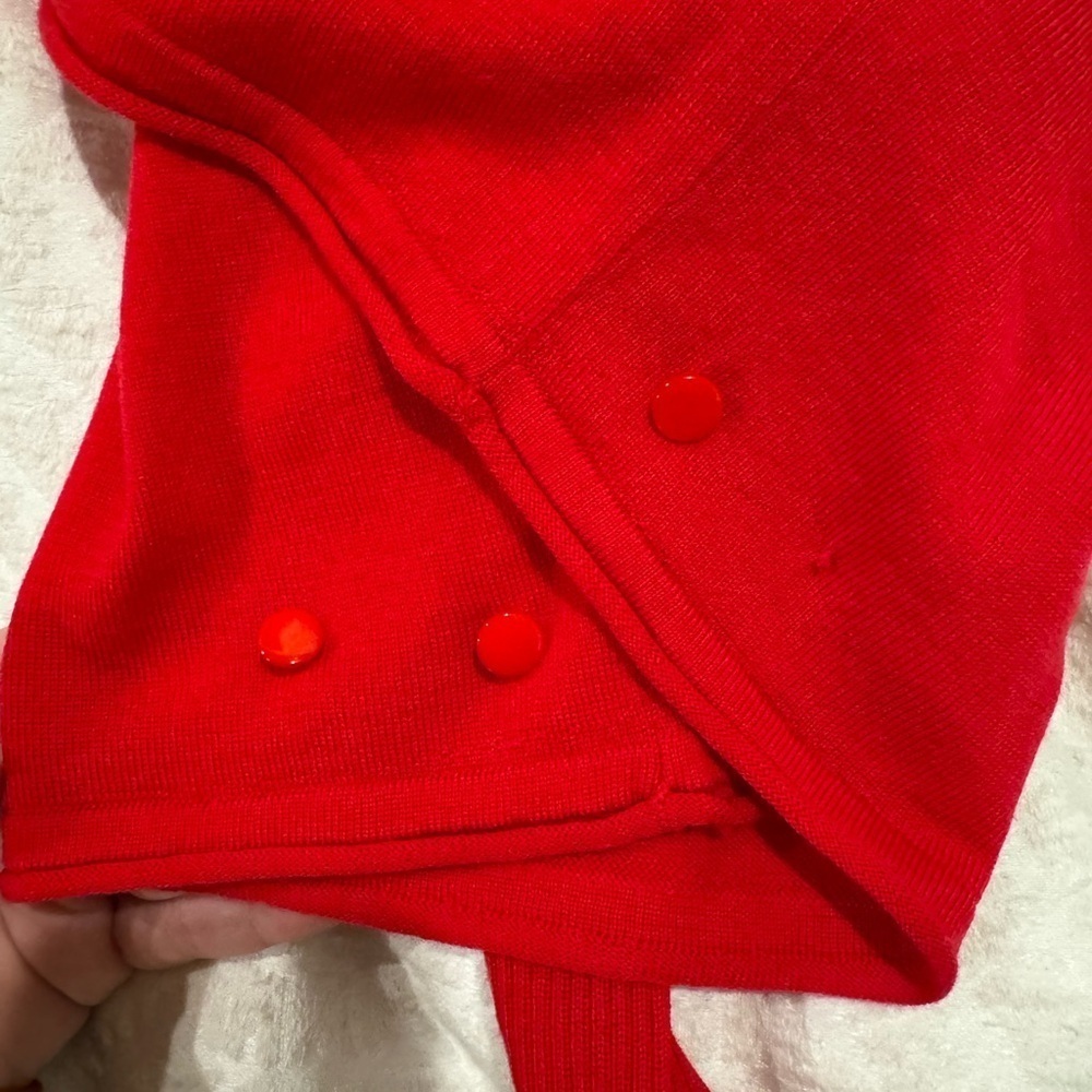 W by worth red wrap cowl neck sweater 100% wool size P - Picture 7 of 7